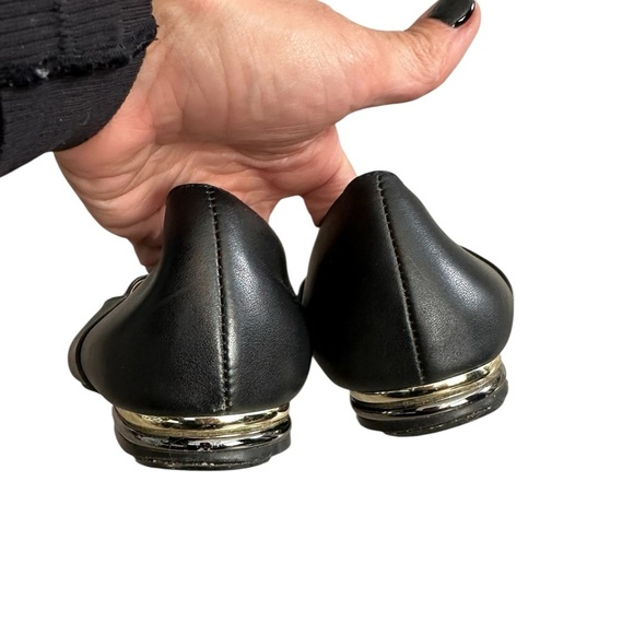 Marzella Black Leather Pointed Toe Flats Size 39 Minimalist Classic Workwear - Picture 5 of 8